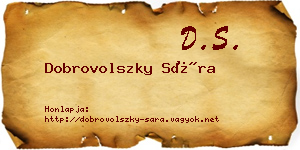 Dobrovolszky Sára névjegykártya