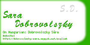 sara dobrovolszky business card
